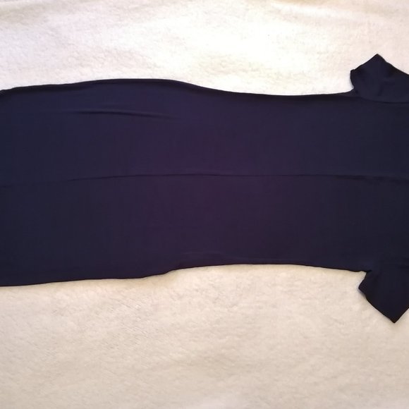 Navy blue midi body con knit dress - Picture 4 of 10
